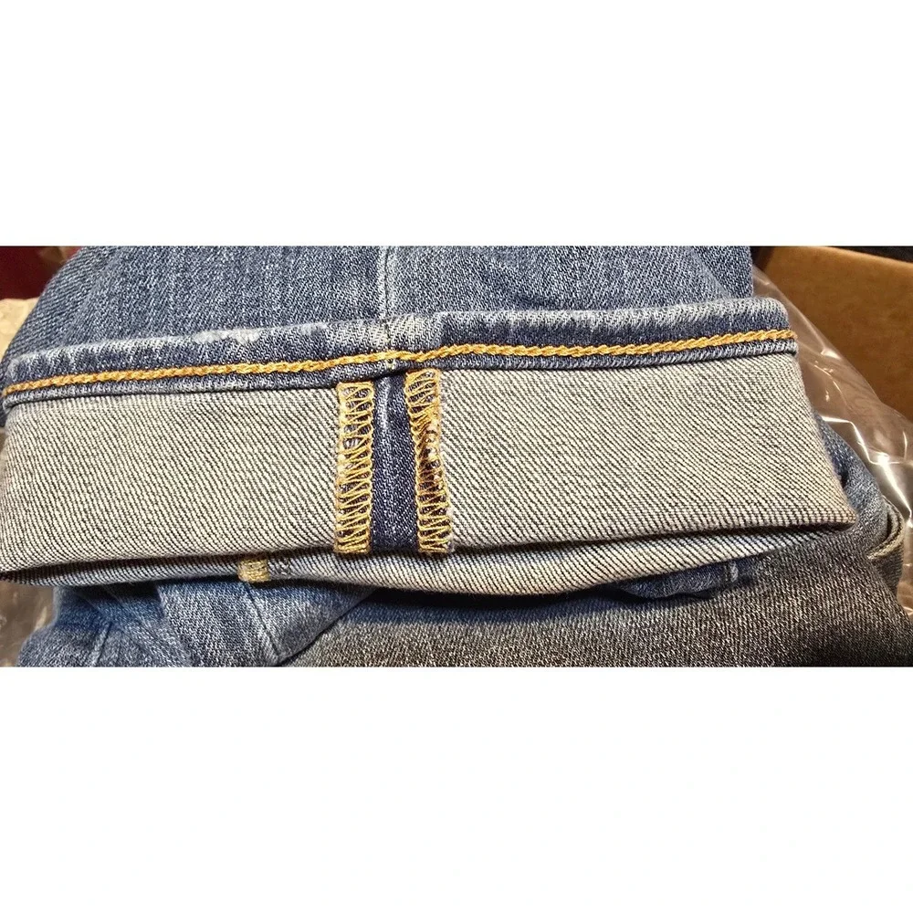 J Crew Mens The‎ Driggs Jeans Slim Fit Distressed Blue Denim Casual Pants 35x34